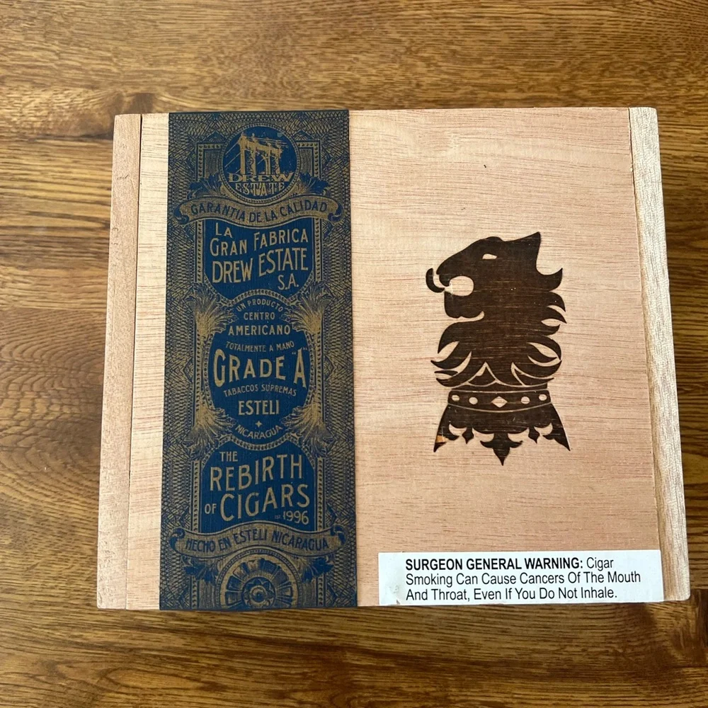 Lot of 2 EMPTY Wood Undercrown Maduro Cigar Boxes for Crafting Storage, etc